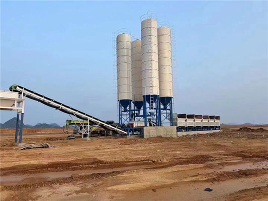 Safety Vertical Cement Silo Soil Cement Mixing Plant On Site Setup